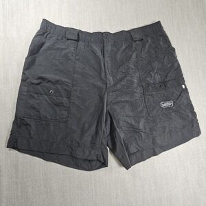 Vintage Afico Blue Water Black Cargo Shorts Men's Size W43 Nylon Fishing‎  Y2K